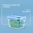 EMSA Clip & Close Frischhaltedose, rechteckig, 1,1 L, mit Deckel, Aufbewahrungsbox, 100 Prozent dicht, spülmaschinen-, gefrier-, mikrowellenfest, Transparent, Blau, Made in Germany, 508541