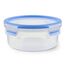 EMSA Clip & Close Frischhaltedose, rund, 0,85 L, mit Deckel, Aufbewahrungsbox, 100 Prozent dicht, spülmaschinen-, gefrier-, mikrowellenfest, Transparent, Blau, Made in Germany, 508552