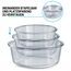 Igluu Meal Prep Runde Glas-Frischhaltedosen mit BPA-freiem Deckel (3er-Pack) – mikrowellen-, ofen-, gefrier-, spülmaschinengeeignet, auslaufsicher – 400 & 650 & 950 ml – robustes Borosilikatglas