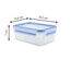 EMSA Clip & Close Frischhaltedosen-Set, rechteckig, 3 x 0,55 L, Aufbewahrungsboxen, 100 Prozent dicht, spülmaschinen-, gefrier-, mikrowellenfest, Transparent, Blau, Made in Germany, 508570