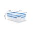EMSA Clip & Close Frischhaltedose, rechteckig, 1 L, mit Deckel, Aufbewahrungsbox, 100 Prozent dicht, spülmaschinen-, gefrier-, mikrowellenfest, Transparent, Blau, Made in Germany, 508540