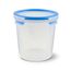 EMSA Clip & Close Frischhaltedose, rund, 2,0 L, Aufbewahrungsbox, 100 Prozent dicht, spülmaschinen-, gefrier-, mikrowellenfest, Transparent, Blau, Made in Germany, 508553