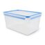 EMSA Clip & Close Frischhaltedose, rechteckig, 8 L, mit Deckel, Aufbewahrungsbox, 100 Prozent dicht, spülmaschinen-, gefrier-, mikrowellenfest, Transparent, Blau, Made in Germany, 508548