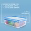 EMSA Clip & Close Frischhaltedose, rechteckig, 5,4 L, mit Deckel, Aufbewahrungsbox, 100 Prozent dicht, spülmaschinen-, gefrier-, mikrowellenfest, Transparent, Blau, Made in Germany, 508547