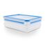 EMSA Clip & Close Frischhaltedosen-Set, rechteckig, 3 x 1 L, Aufschnittboxsystem mit Deckel, Aufbewahrungsboxen, 100 Prozent dicht, spülmaschinen-, gefrier-, mikrowellenfest, Transparent, Blau, 508556