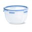EMSA Clip & Close Frischhaltedose, rund, 2,6 L, Aufbewahrungsbox, 100 Prozent dicht, spülmaschinen-, gefrier-, mikrowellenfest, Transparent, Blau, Made in Germany, N10114