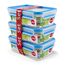 EMSA Clip & Close Frischhaltedosen-Set, rechteckig, 3 x 1 L, Aufbewahrungsboxen, 100 Prozent dicht, spülmaschinen-, gefrier-, mikrowellenfest, Transparent, Blau, Made in Germany, 508558