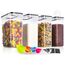 GoMaihe 4L Vorratsdosen 4 Set, Aufbewahrungsbox Küche Luftdicht Behälter aus Plastik Mit Deckel, Vorratsgläser zur Aufbewahrung von Nudeln, Müsli, Reis, Mehl, und für Futter Haustiere, MEHRWEG