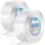 6m Doppelseitiges Klebeband Extra Stark Transparent, 2 Rollen Double Sided Tape, Abnehmbar Spurlos Klebeband Doppelseitig Dünn für Teppich, Foto Wand, Küche, Zuhause, Auto oder Outdoor