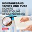 tesa Montageband Tapete&Putz, 10 kg Haltekraft pro Meter - starkes, doppelseitiges Montageklebeband zur Befestigung auf Gips und Tapeten - 5 m x 19 mm