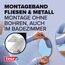 tesa Powerbond Montageband für Fliesen & Metall, feuchtraumbeständig, mit bis zu 10 kg Haltekraft pro Meter - doppelseitiges Montageklebeband für glatte Oberflächen - 5 m x 19 mm
