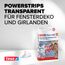 tesa Powerstrips transparent Deko - doppelseitige Klebestreifen für leichte Dekorationen, bis zu 200 g Haltekraft - selbstklebend, spurlos ablösbar - 1 x 16 Streifen