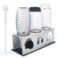 ACTIV CUISINE Flaschenhalter für Sodastream Duo Crystal Flaschen, 3er Edelstahl Abtropfhalter, Abtropfständer Abtropfgestell mit Schutzringe, Abtropfmatte, Deckelhalter und Flaschenbürste