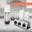 ACTIV CUISINE Flaschenhalter für Sodastream Duo Crystal Flaschen, 3er Edelstahl Abtropfhalter, Abtropfständer Abtropfgestell mit Schutzringe, Abtropfmatte, Deckelhalter und Flaschenbürste