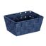 WENKO Aufbewahrungskorb Adria Mini Dunkelblau - Badkorb, rechteckig, Kunststoff-Geflecht, Polypropylen, 19 x 9 x 14 cm, Dunkelblau