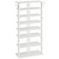 HOOBRO 8-lagiges Schuhregal, schmales Schuhablage, 50 cm Schuhschrank mit 2 Haken, Ablagegestelle, platzsparend, Eingang, Wohnzimmer, Weiß EWT750XJ01