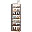 HOOBRO Vertikales Schuhregal, 8-lagiges Schuhregal, schmales Schuhablage, Schuhschrank, Schuhständer, Verdrehstruktur, für Eingang, Flur, Wohnzimmer, Schlafzimmer, Vintagebraun und Schwarz EBF488XJ01