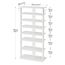 HOOBRO 8-lagiges Schuhregal, schmales Schuhablage, 50 cm Schuhschrank mit 2 Haken, Ablagegestelle, platzsparend, Eingang, Wohnzimmer, Weiß EWT750XJ01