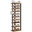 HOOBRO 10-lagiges Schuhregal, schmales Schuhablage, 50 cm Schuhschrank mit 2 Haken, Ablagegestelle, Stabil, für Eingang, Wohnzimmer, Schlafzimmer, Rustikales Braun EFG140XJ01
