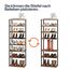 HOOBRO Vertikales Schuhregal, 8-lagiges Schuhregal, schmales Schuhablage, Schuhschrank, Schuhständer, Verdrehstruktur, für Eingang, Flur, Wohnzimmer, Schlafzimmer, Vintagebraun und Schwarz EBF488XJ01