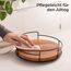 Praknu Lazy Susan Drehteller Holz 23 cm - Geräuschlos und Stabil - Nachhaltiges FSC® Premium Akazienholz - Organizer mit Rutschfester Basis - Gewrüzregal 360° Drehbar