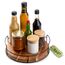 Praknu Lazy Susan Drehteller Holz 23 cm - Geräuschlos und Stabil - Nachhaltiges FSC® Premium Akazienholz - Organizer mit Rutschfester Basis - Gewrüzregal 360° Drehbar