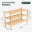 BAM BOO BOX - Schuhregal aus Bambus, Schuhablage mit 3 Ebenen, 68 x 28 x 46 cm, Erweiterbar Stapelbar, Schuhschrank Holz, Shoe Rack, Regal für Wohnzimmer oder Flur (Bambus)