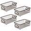 mDesign 4er-Set Metall Ablagebox mit integrierten Griffen – schmale Aufbewahrungsbox mit ansprechendem Drahtdesign – ideal zur Kosmetikaufbewahrung im Badezimmer – bronzefarben
