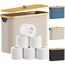 Lifewit Toilettenpapier Aufbewahrungskorb, Bambus Badezimmer Organizer, Klopapier Aufbewahrungsschrank für Enge Räume, Toilet Paper Behälter mit Deckel, 23L，Beige
