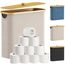 Lifewit Toilettenpapier Aufbewahrungskorb, Bambus Badezimmer Organizer, Klopapier Aufbewahrungsschrank für Enge Räume, Toilet Paper Behälter mit Deckel, 30L，Beige