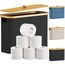 Lifewit Toilettenpapier Aufbewahrungskorb, Bambus Badezimmer Organizer, Klopapier Aufbewahrungsschrank für Enge Räume, Toilet Paper Behälter mit Deckel, 23L，Dunkelschwarz