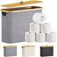 Lifewit Toilettenpapier Aufbewahrungskorb, Bambus Badezimmer Organizer, Klopapier Aufbewahrungsschrank für Enge Räume, Toilet Paper Behälter mit Deckel, 23L，Grau