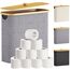 Lifewit Toilettenpapier Aufbewahrungskorb, Bambus Badezimmer Organizer, Klopapier Aufbewahrungsschrank für Enge Räume, Toilet Paper Behälter mit Deckel, 30L，Grau