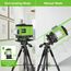 Huepar 3 x 360° Fußboden Kreuzlinienlaser Grün 20M, Selbstnivellierendes Linienlaser Umschaltbar Vertikal/Horizontal, Fernbedienung Verwenden, IP54 (mit 2 Lithiumbatterien)