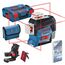 Bosch Professional 12V System Linienlaser GLL 3-80 C (Ohne Akku, Universalhalterung BM 1, m. App-Funktion, roter Laser, max. Arbeitsbereich: 30 m, Tasche, in L-BOXX)