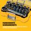 DEWALT 24-tlgs. Schrauber Bit- und Ratschen Set (1x Ratsche, 15x 25 mm Bits, 6x Steckschlüssel, 1x Bithalter, 1x Adapter, robustes Tough Case mit transparentem Deckel), DT71516-QZ
