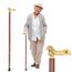 Ajuny Walking Sticks für Männer Frauen Senioren Braun Holz Faltbare dekorative Stöcke mit Lion Messing Griff 36 Zoll