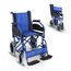Mobiclinic®, Faltbarer rollstuhl, Maestranza, Feststellbremsen, 45 cm sitzhöhe, Abnehmbare fußstützen, Abklappbare und gepolsterte armlehnen, Kleine räder, Robust, Blau