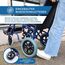 Mobiclinic®, Faltbarer rollstuhl, Maestranza, Feststellbremsen, 45 cm sitzhöhe, Abnehmbare fußstützen, Abklappbare und gepolsterte armlehnen, Kleine räder, Robust, Blau