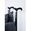 KMINA Gehstock Herren Elegant, Spazierstock Damen aus Aluminium, Höhenverstellbare Gehhilfe Schwarz, Leichtgewicht Gehstütze mit Softgriff, 75-98 cm - Modell PRO