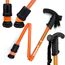 Flexyfoot Shock Absorbing Derby Handle Folding Walking Stick - Orange - Improves Safety, Improves Grip, Reduces Shocks & Jarring