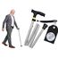 TIGA-MED Gehstock faltbar aus Aluminium – höhenverstellbar 83–92 cm, ergonomischer Griff, Ultraleicht 300 g, Rutschfester Gummifuß, inkl. Etui – Silber