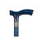 Dr. Watson Classic Fritz Gehstock – Handgefertigter Spazierstock aus Eschenholz mit polierter Edelstahlmanschette (Blau)