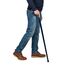 Dr. Watson Classic Fritz Gehstock – Handgefertigter Spazierstock aus Eschenholz mit polierter Edelstahlmanschette (Blau)