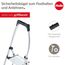 Hailo K100 Topline Alu-Klapptritt-Leiter - 3 extra große Stufen bis 150kg - Komfort-Trittleiter mit hochgeschwungenem Sicherheitsbügel & Ablageschale - Füße mit Soft-Grip-Sohle - rostfrei - Silber