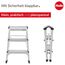 Hailo D60 StandardLine Alu-Klapptritt-Leiter - 2x3 Stufen belastbar bis 150 kg - Trittleiter mit Klappsperre - Füße mit Soft-Grip-Sohle - platzsparend zusammenklappbar - Aluleiter rostfrei - Silber