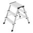 Hailo D60 StandardLine Alu-Klapptritt-Leiter - 2x3 Stufen belastbar bis 150 kg - Trittleiter mit Klappsperre - Füße mit Soft-Grip-Sohle - platzsparend zusammenklappbar - Aluleiter rostfrei - Silber