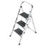 Hailo K70 StandardLine Alu-Klapptritt-Leiter - 3 große Stahl-Stufen mit Anti-Rutsch-Matten belastbar bis 150 kg - Trittleiter mit Klappsicherung - besonders leicht und einfach zu verstauen - Silber