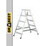DRABEST Alu Leiter Klappbar Beidseitig Trittleiter 2x5 Stufen Klappleiter bis 150 kg Belastbar Klapptritt Zertifiziert