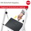 Hailo HobbyStep Stahl-Klapptritt-Leiter - 3 breite Stahl-Stufen mit Anti-Rutsch-Matten belastbar bis 150 kg - Trittleiter mit Klappsicherung - geriffelter ganzflächig aufstehender Steckfuß - weiß
